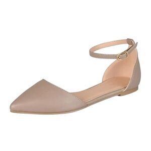 Journee Collection Womens Reba Ballet Flat with Dainty Ankle Strap